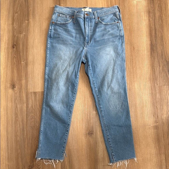 Madewell Denim - Madewell 10” Hi-Rise Skinny Jeans Raw Hem Size 30 Ankle Pants